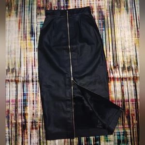 Damask vintage leather skirt